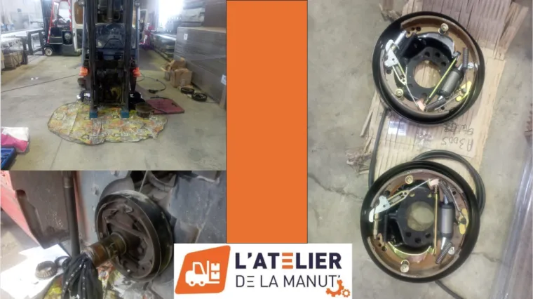 Remise en état du système de frein sur un chariot Frontal à Diémoz, Givors, L'Atelier de la Manut'